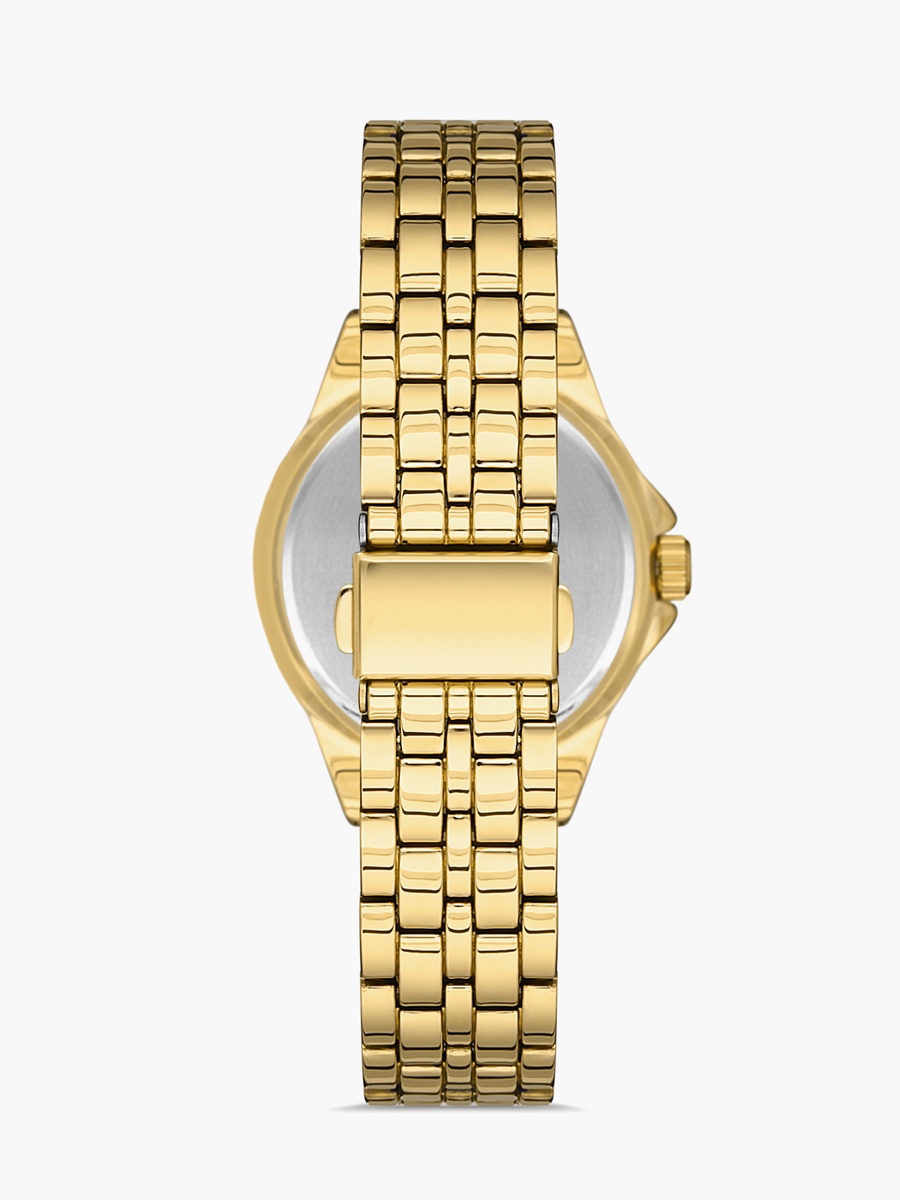 Women Black Dial Analog Watch with Gold Strap - 00JSS014Q002 - 32 MM
