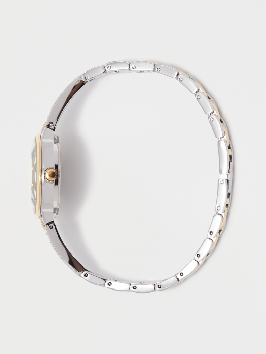 Women Silver and Gold Stainless Steel Strap Analog Wrist Watch - 00JEC052N002 - 28 MM