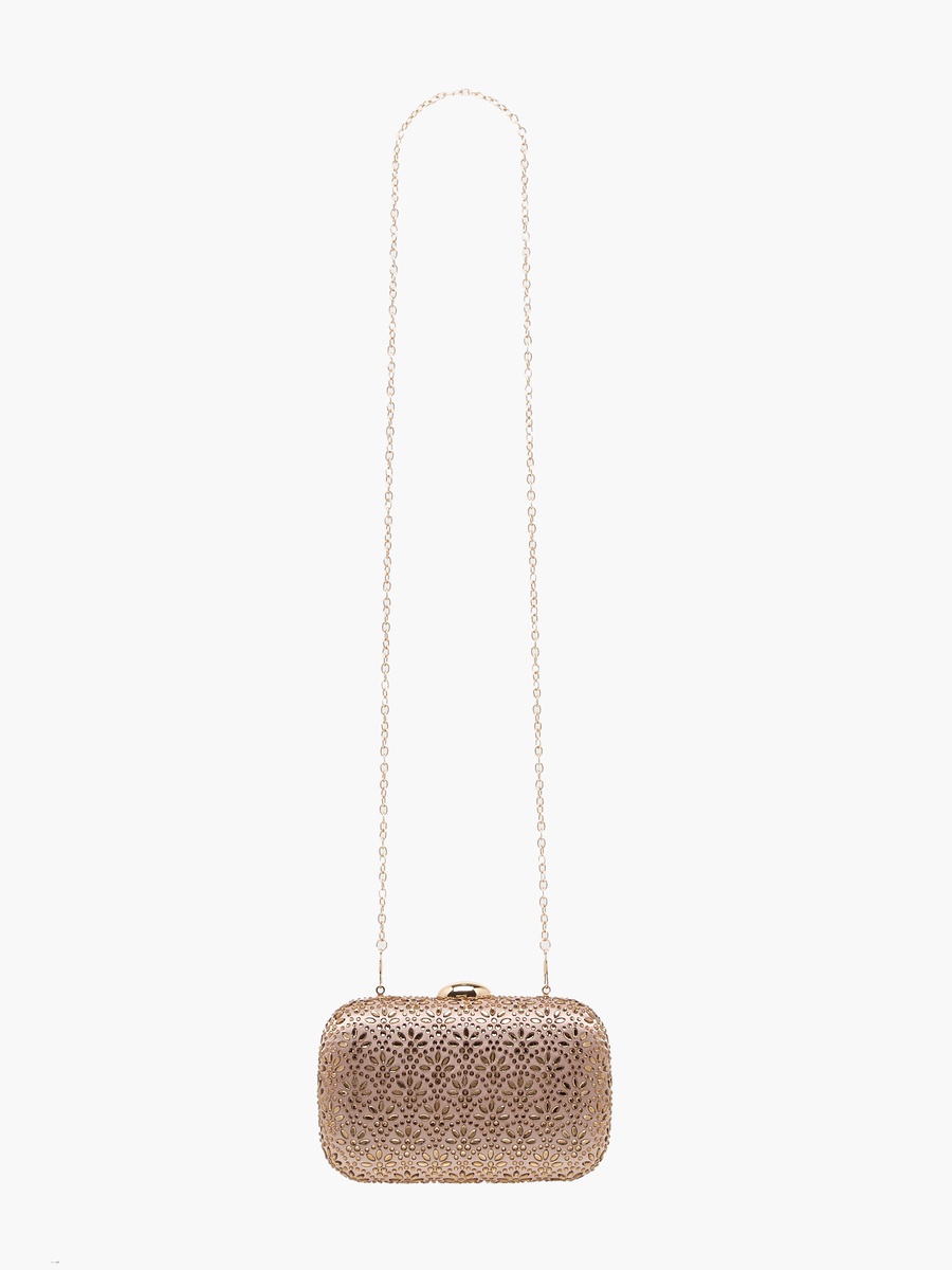Embellished Clutch with Detachable Chain Strap