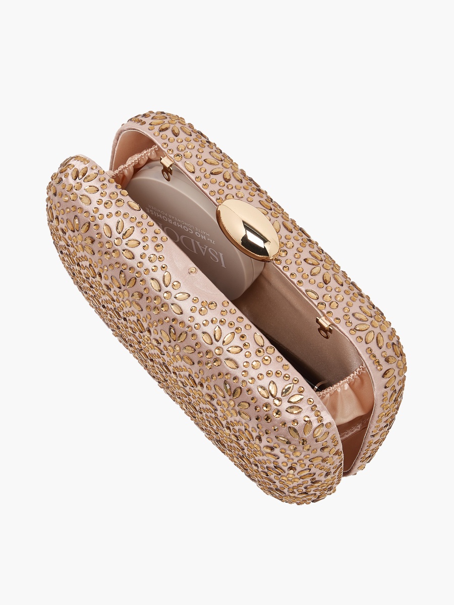 Embellished Clutch with Detachable Chain Strap