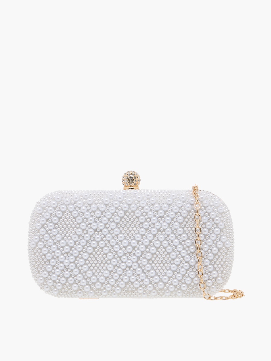 Embellished Clutch with Detachable Chain Strap