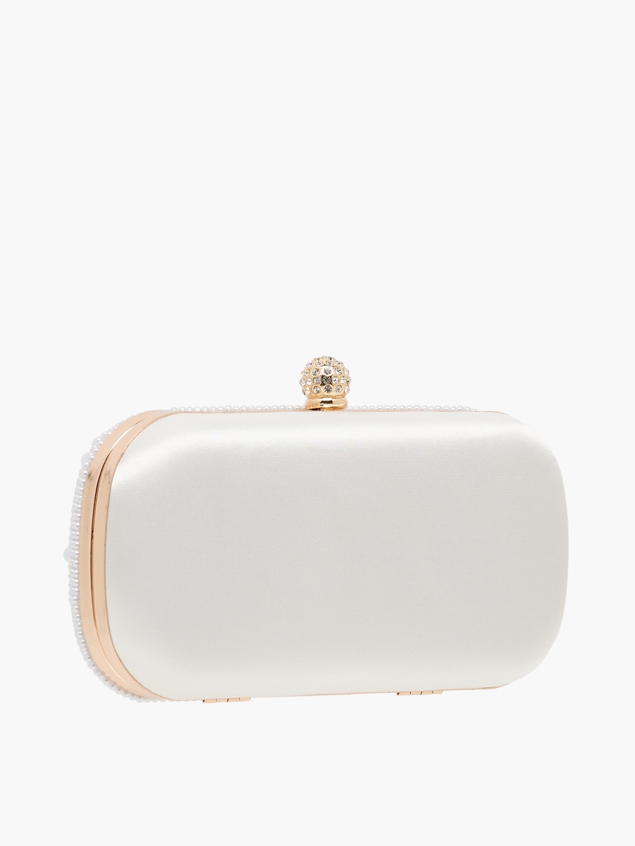 Embellished Clutch with Detachable Chain Strap