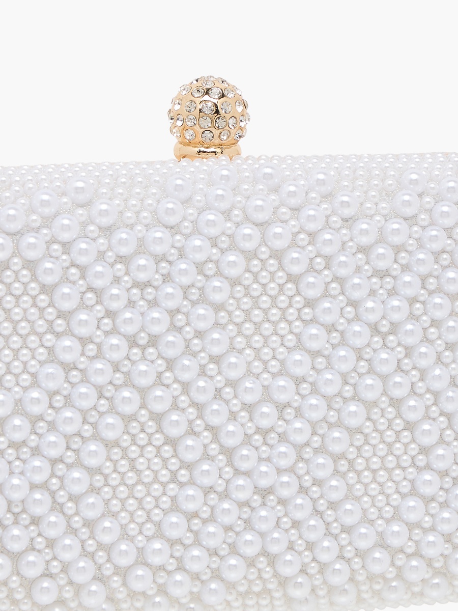 Embellished Clutch with Detachable Chain Strap