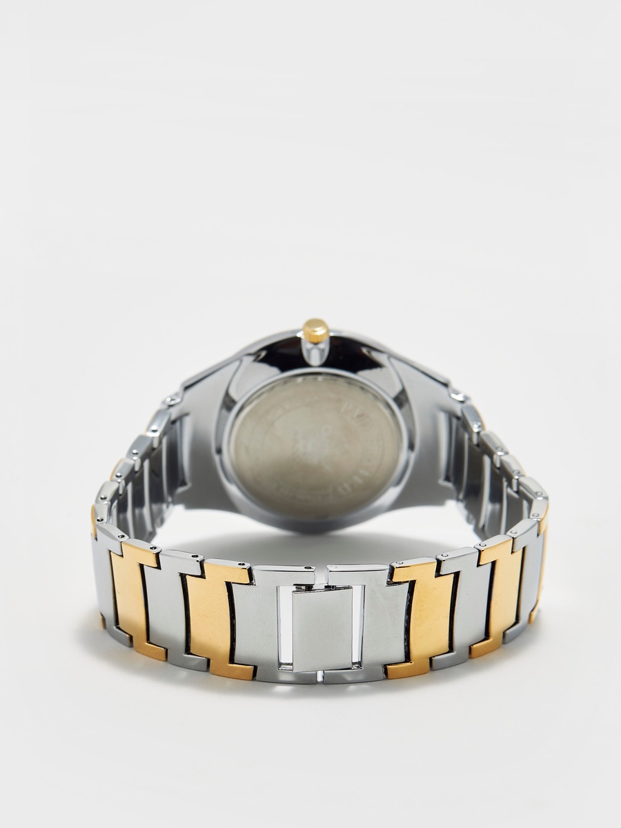 Men Silver and Gold Stainless Steel Strap Analog Wrist Watch - 00NSC001N008 - 42 MM