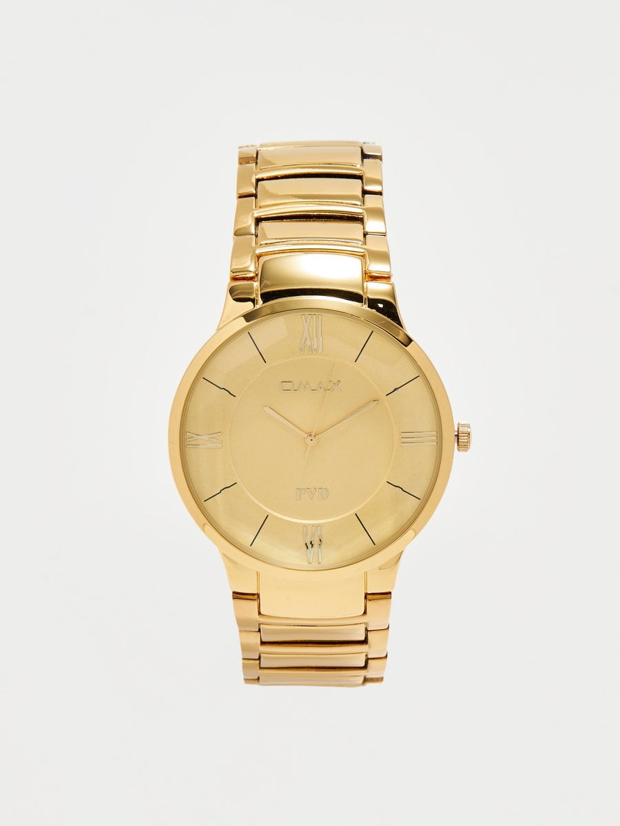 Men Gold Stainless Steel Strap Analog Wrist Watch - 00NSC005Q001 - 42 MM