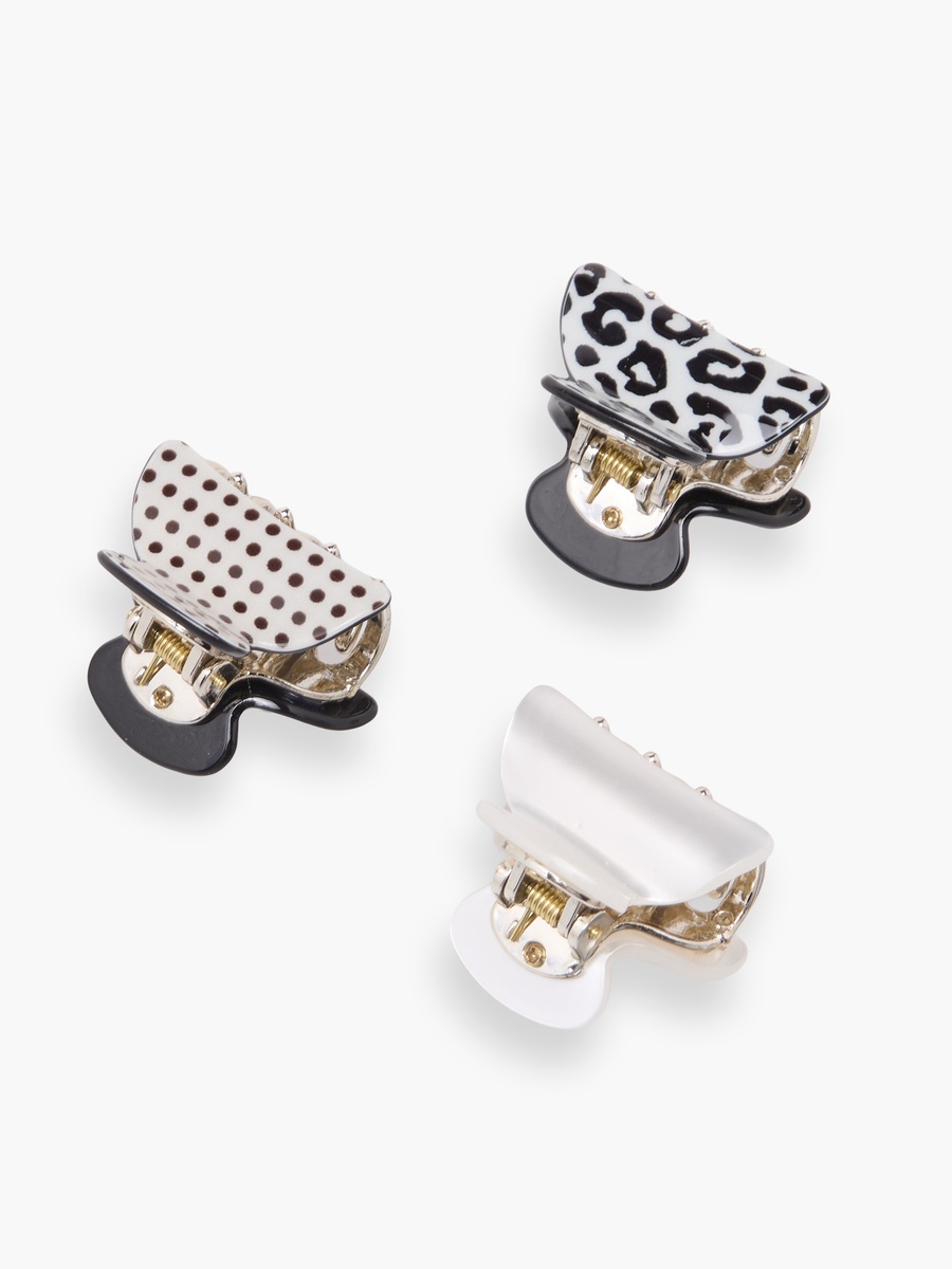 Pack of 3 Curved Hair Clamp with Assorted Design