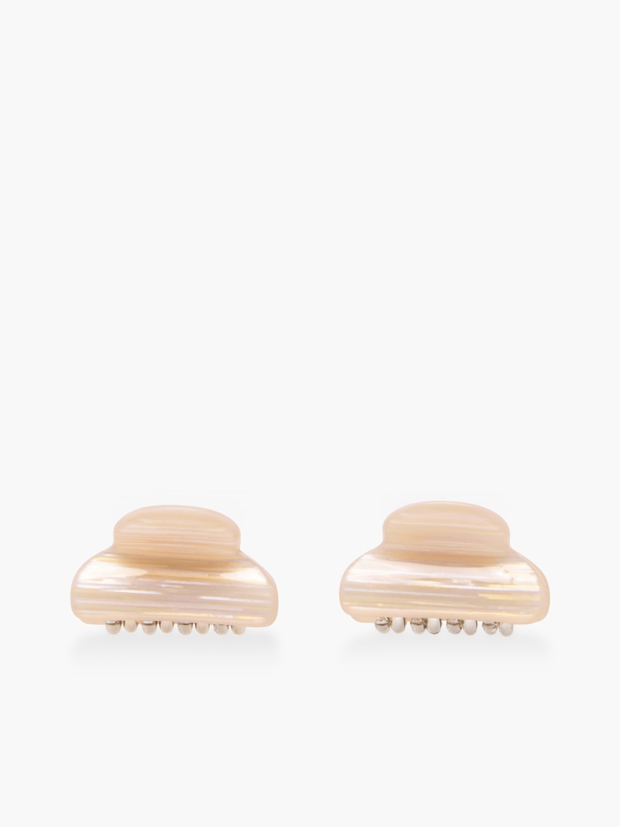 Pack of 6 Curved Hair Clamps with Marble Print