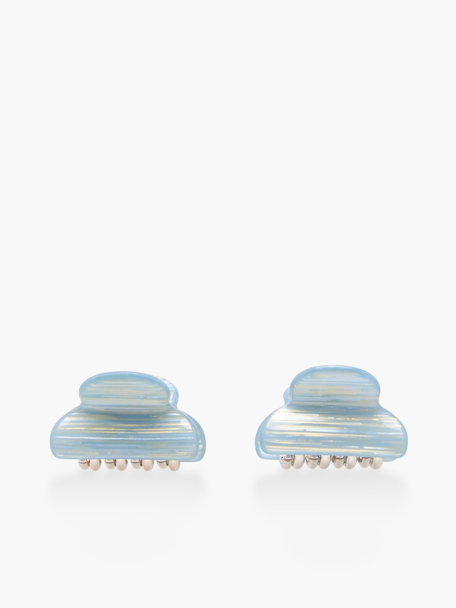 Pack of 6 Curved Hair Clamps with Marble Print