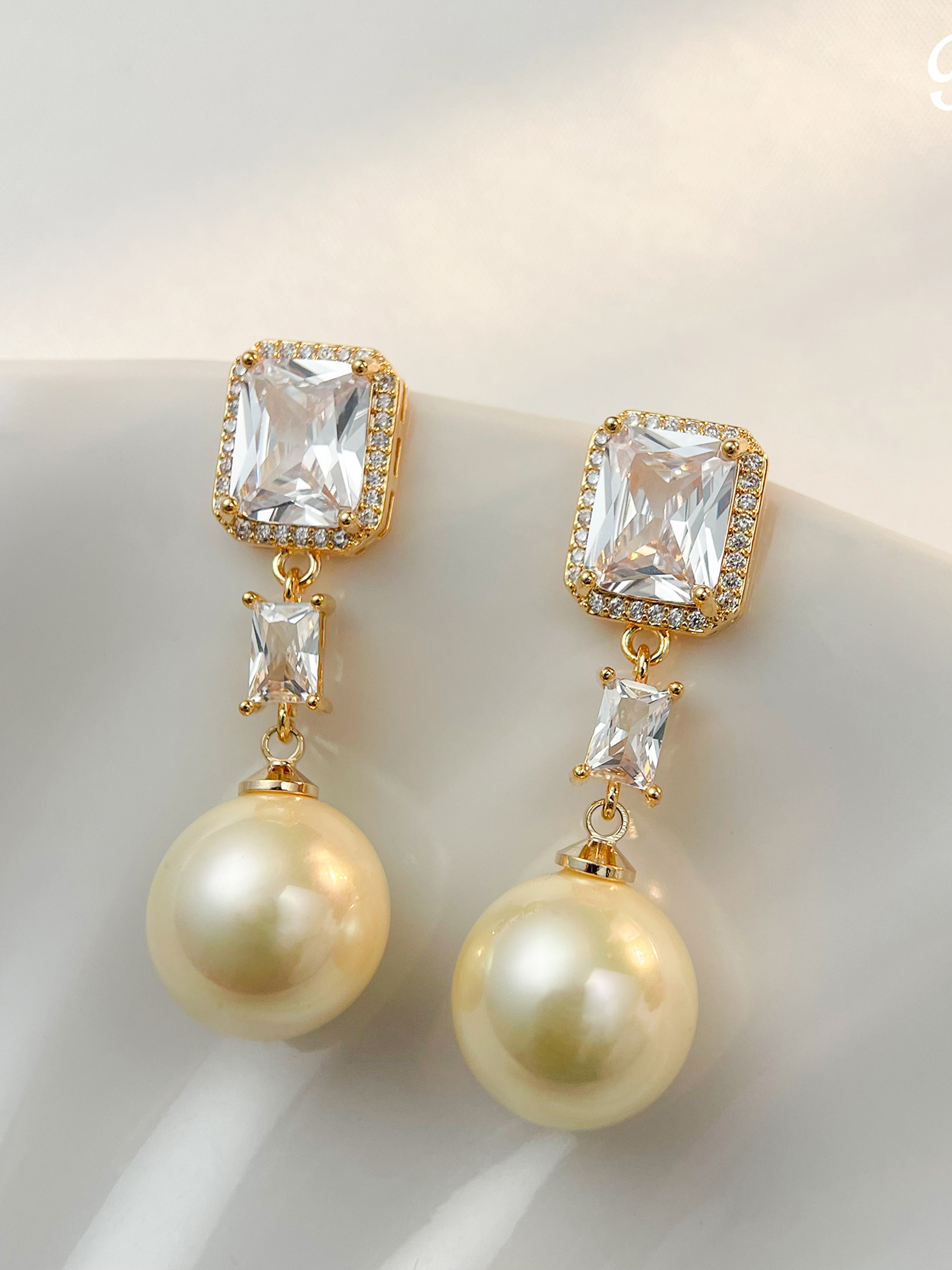 Faux Pearl Dangle Earrings
