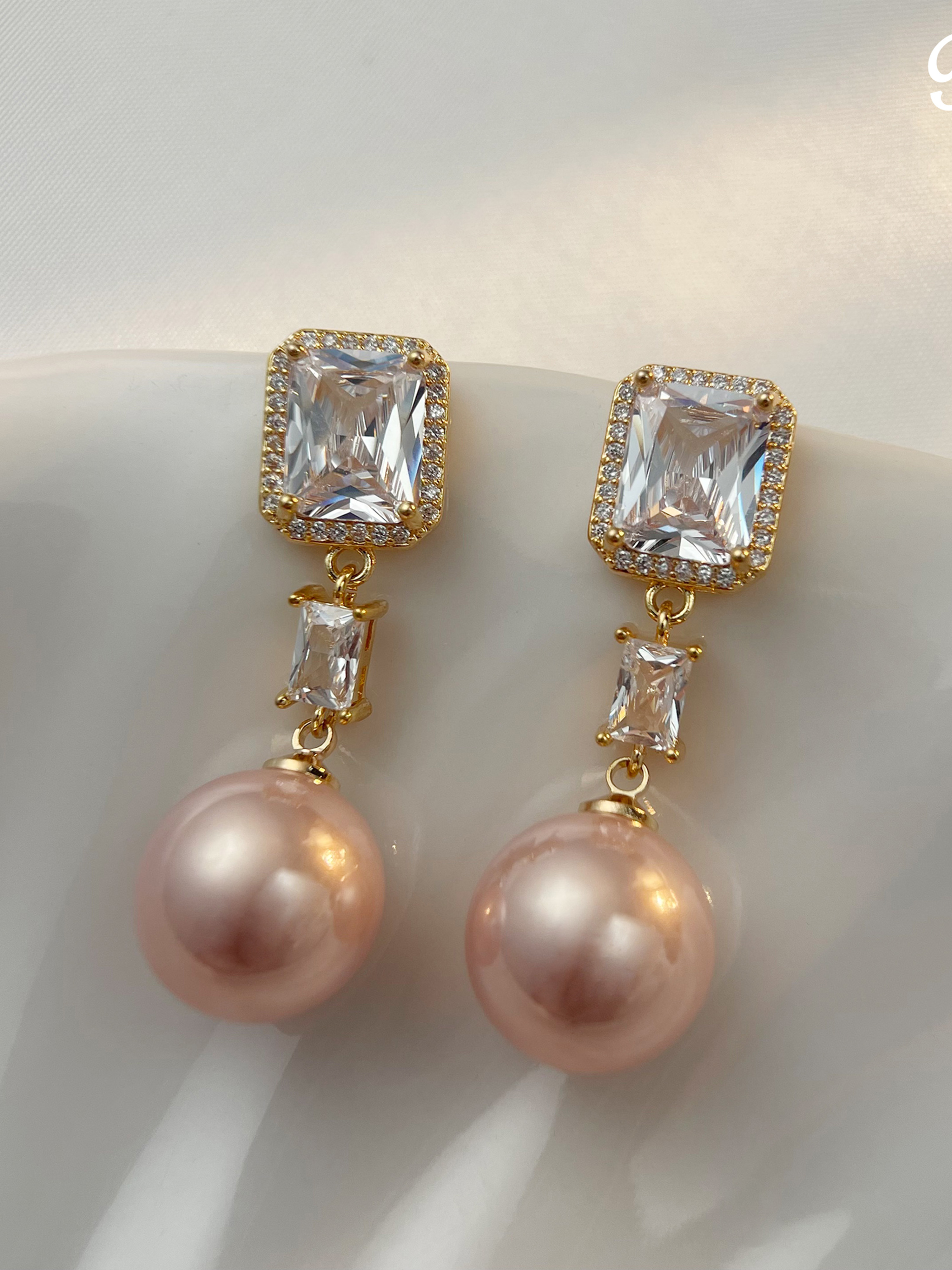 Faux Pearl Dangle Earrings