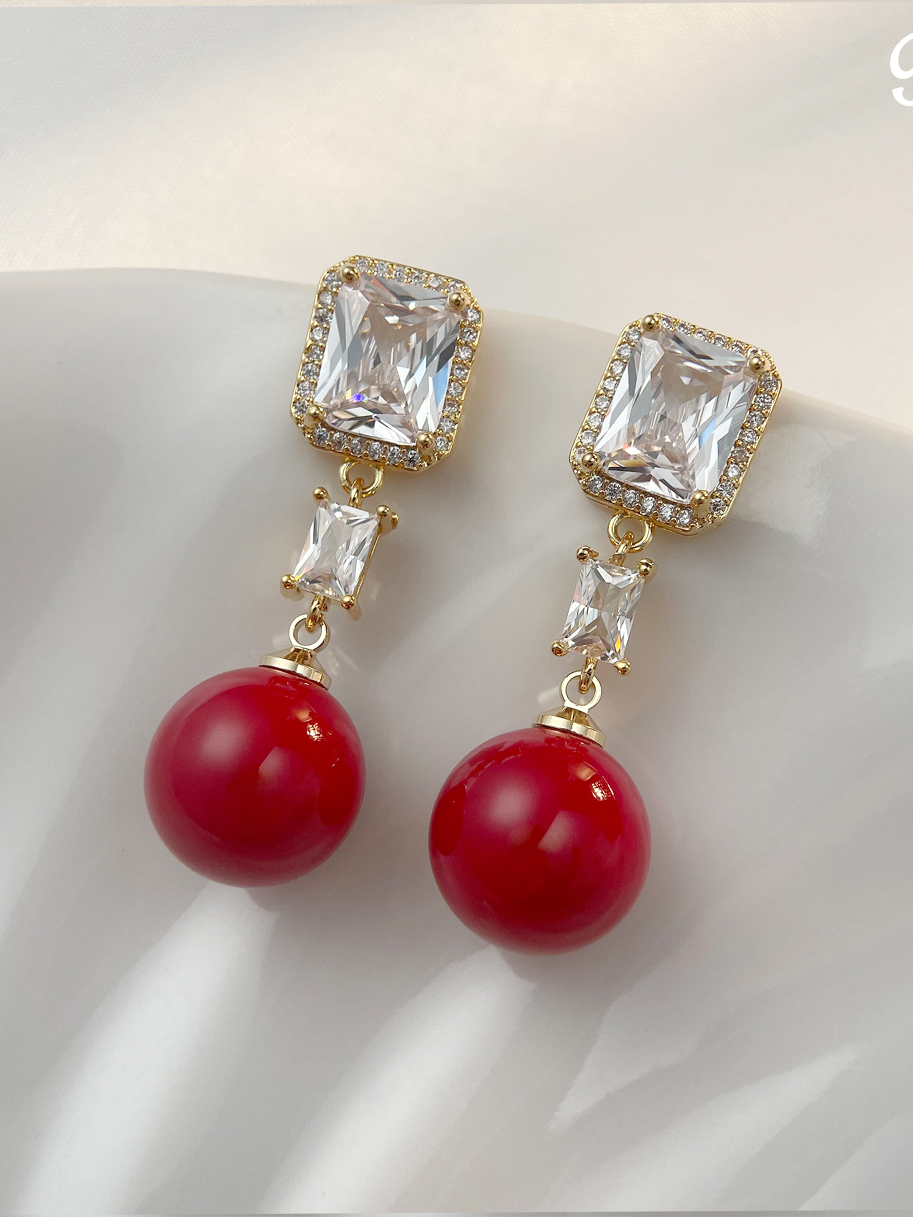 Faux Pearl Dangle Earrings