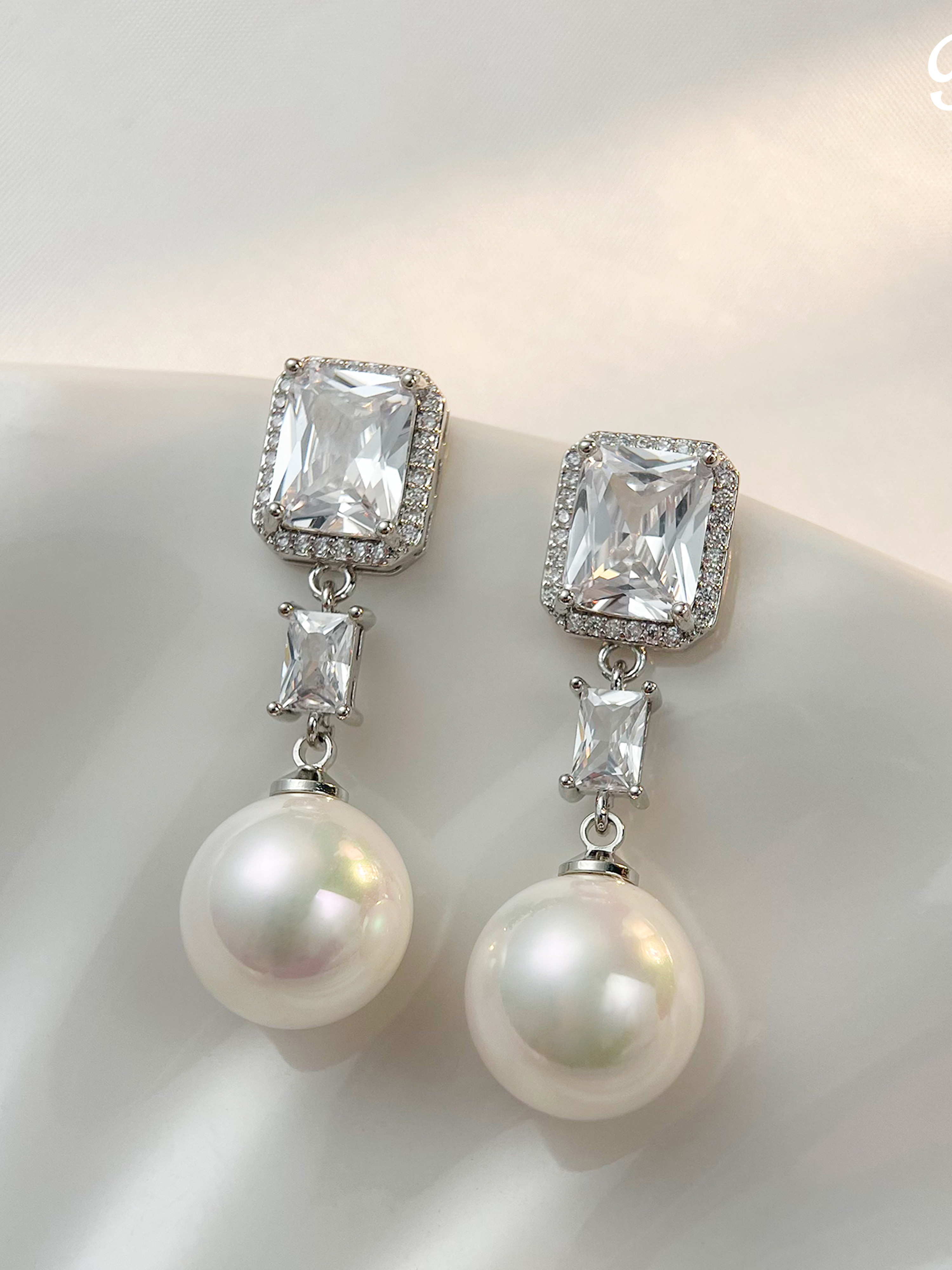 Faux Pearl Dangle Earrings