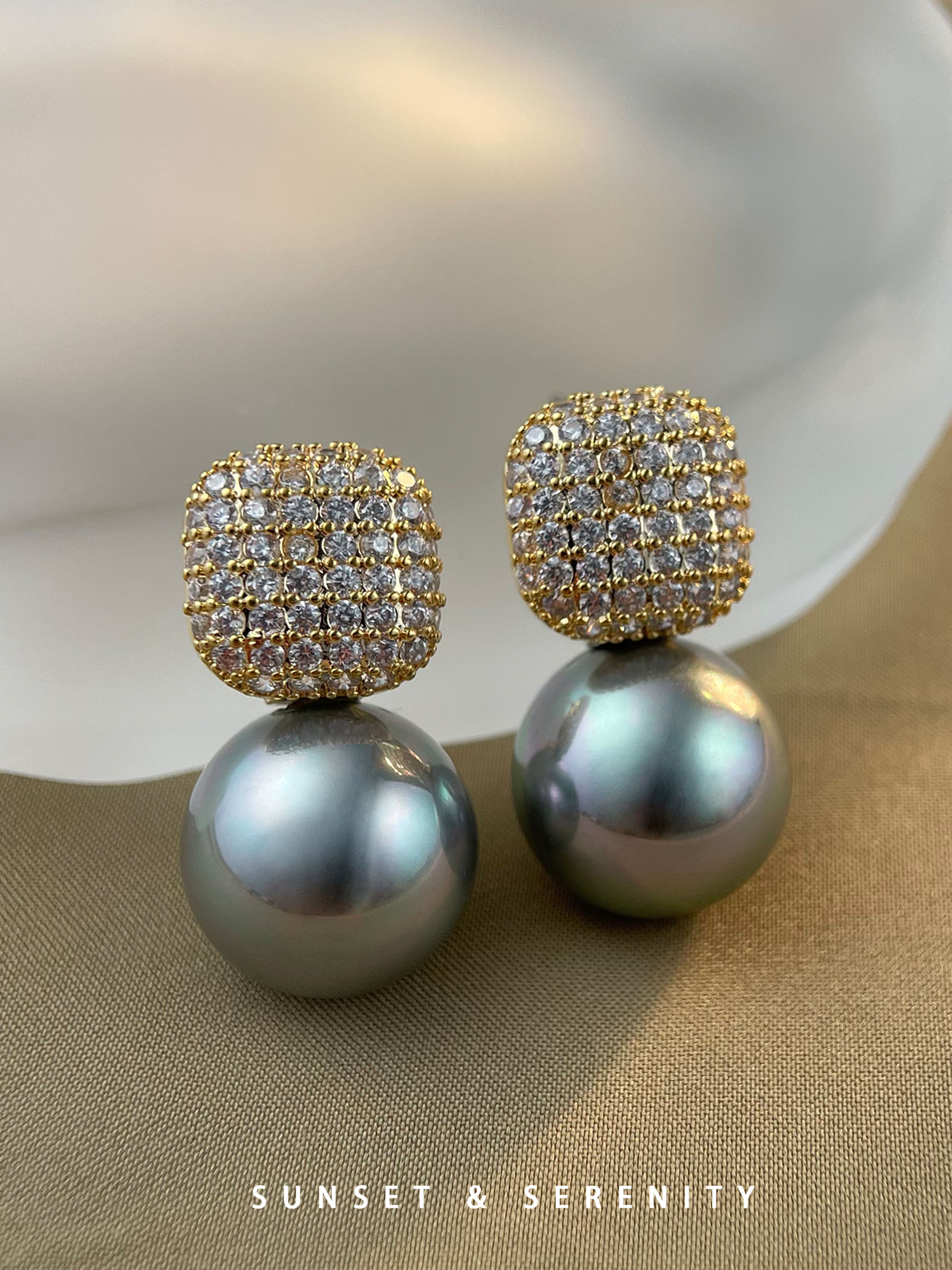 Silver Pearl Drop Earrings With Zirconia Studs