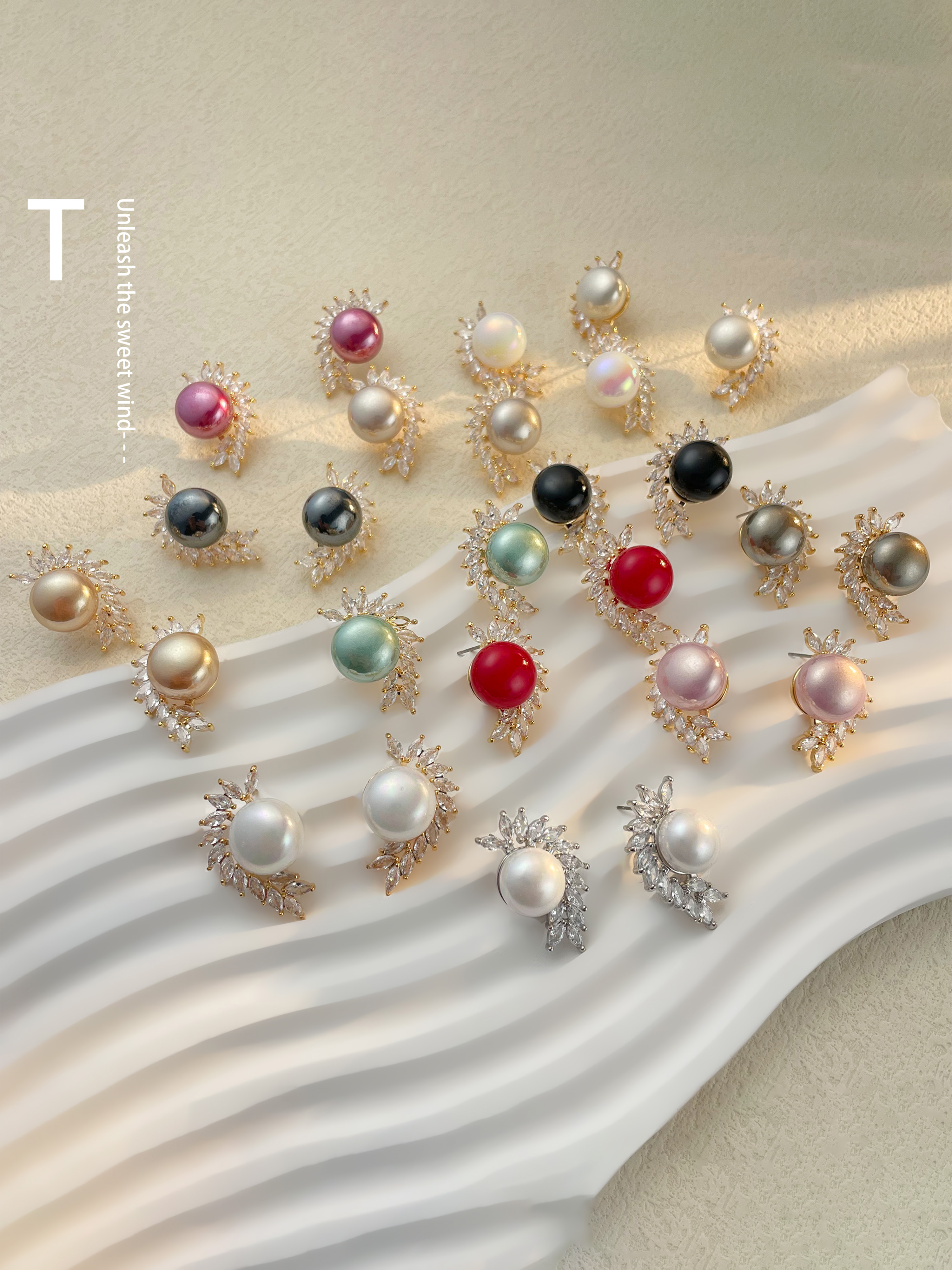 Faux Pearl Stud Earrings