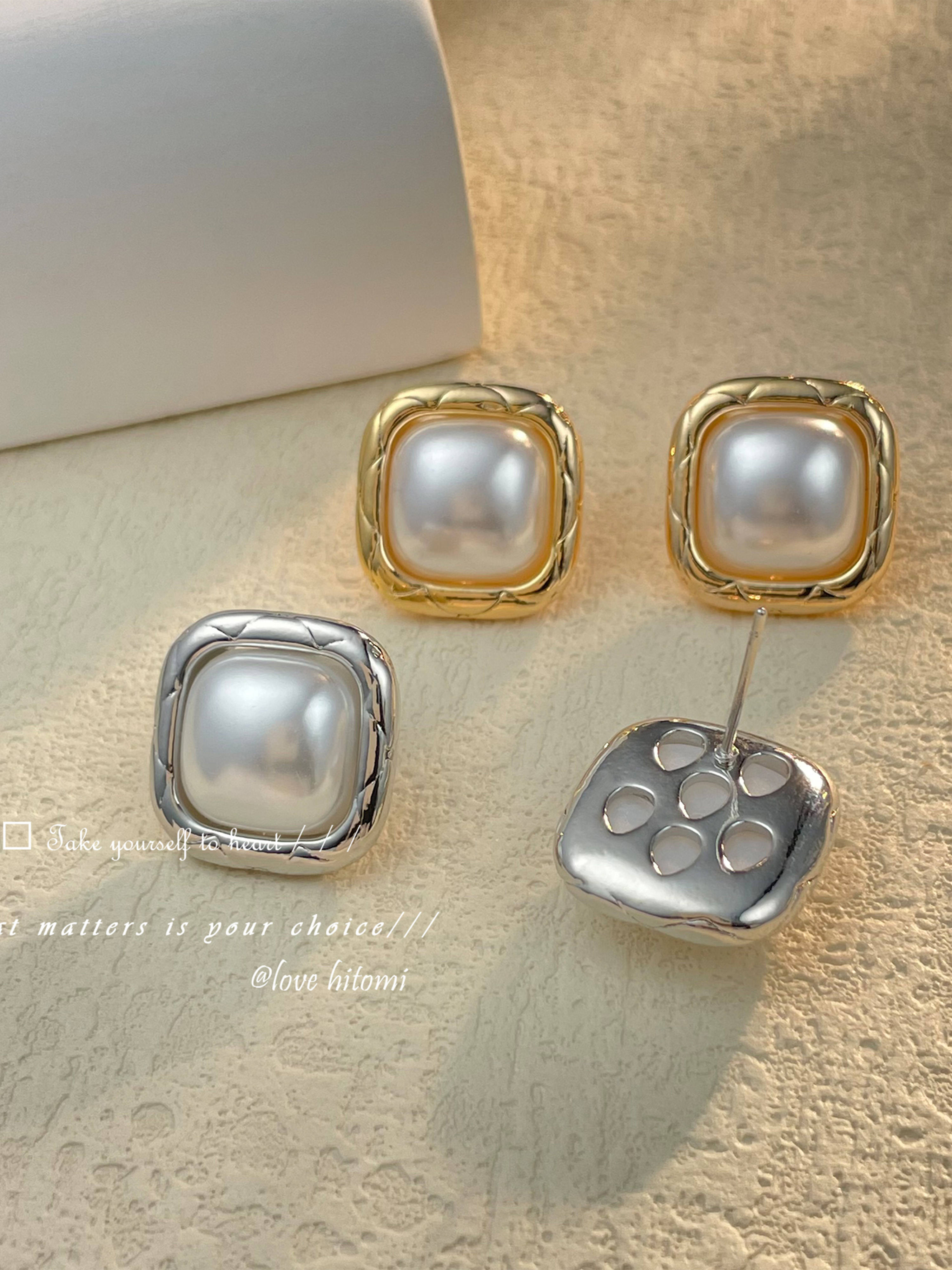 Faux Pearl Stud Earrings