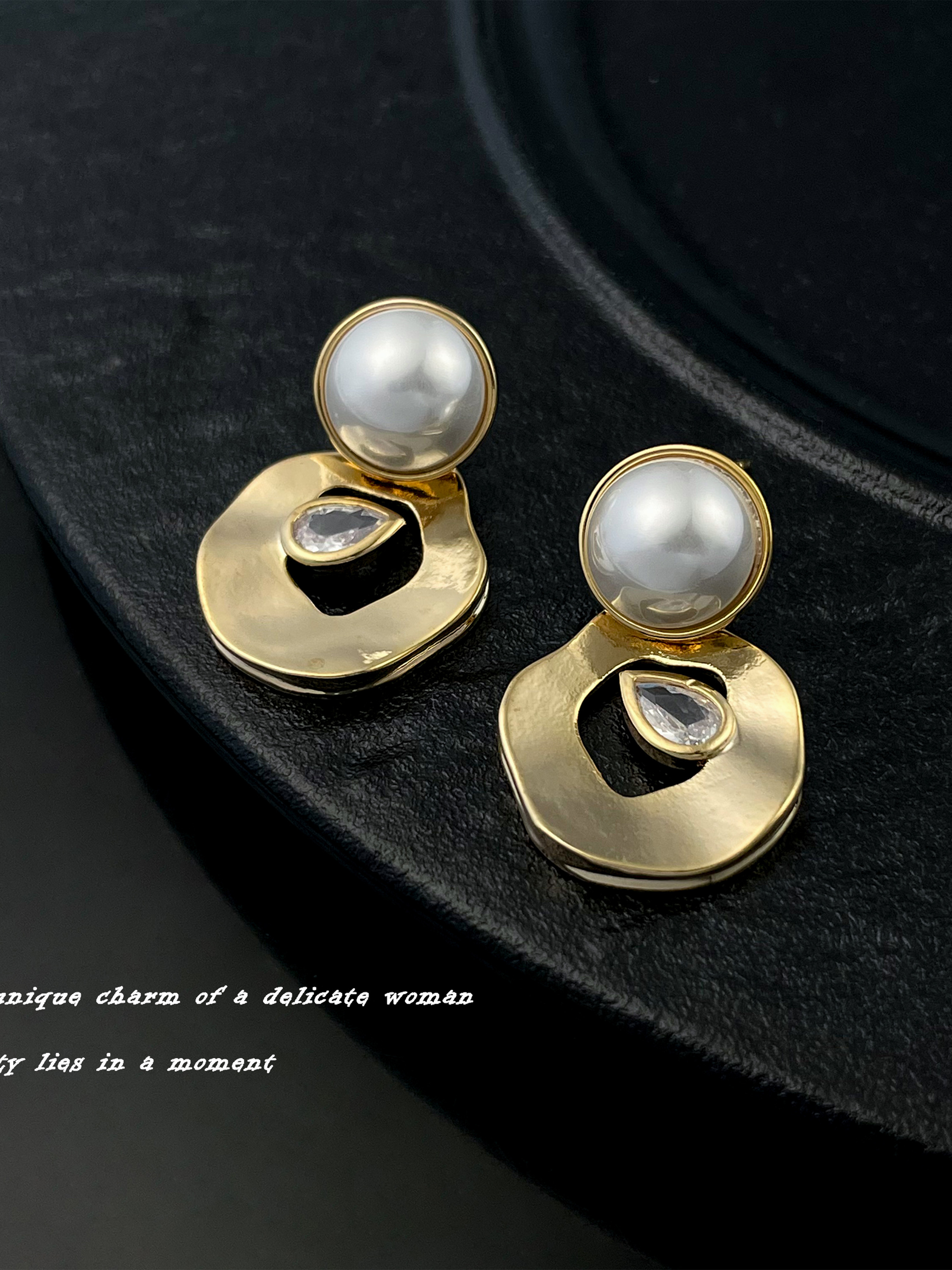 Faux Pearl Dangle Earrings