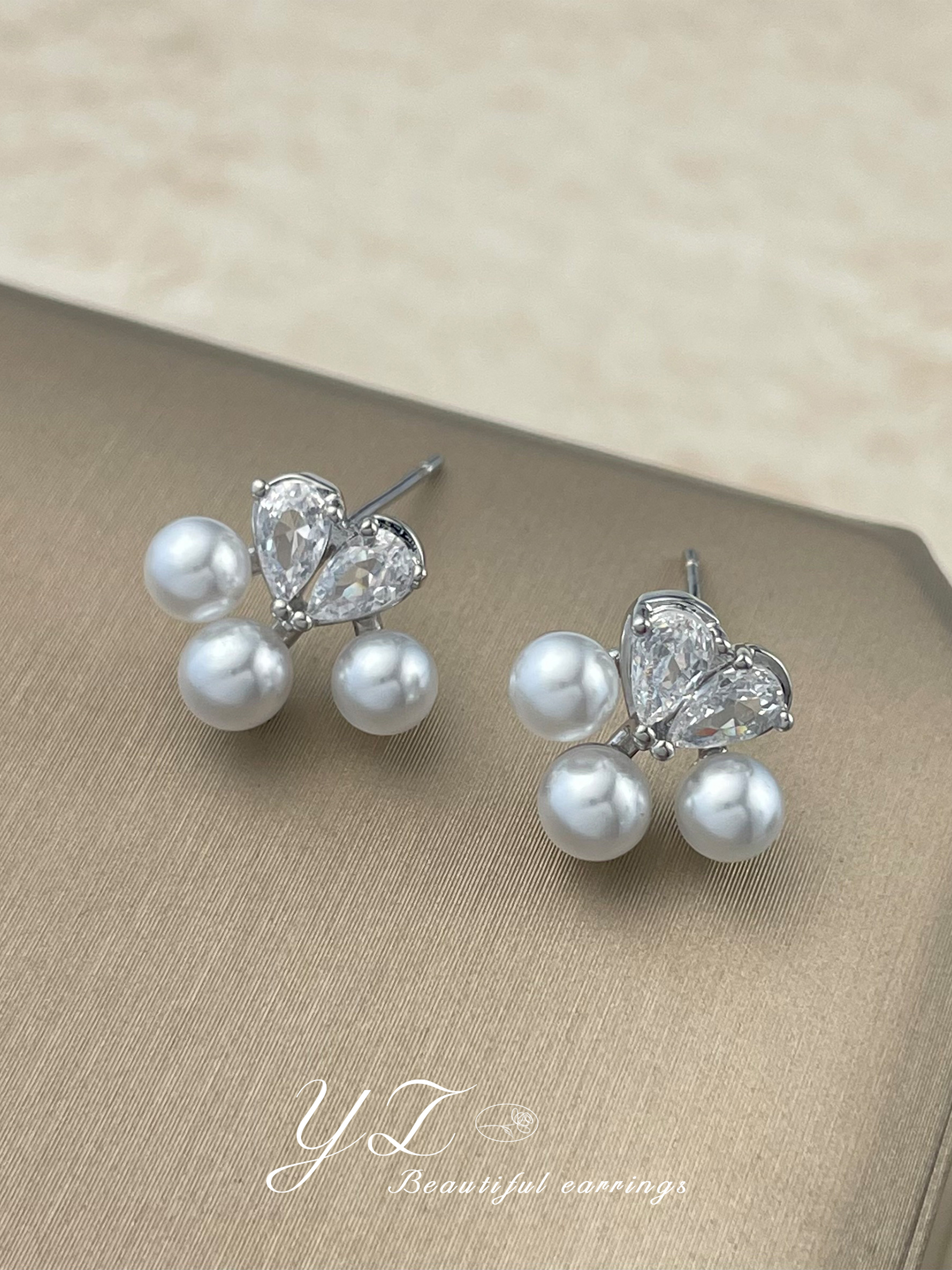 Faux Pearl Stud Earrings