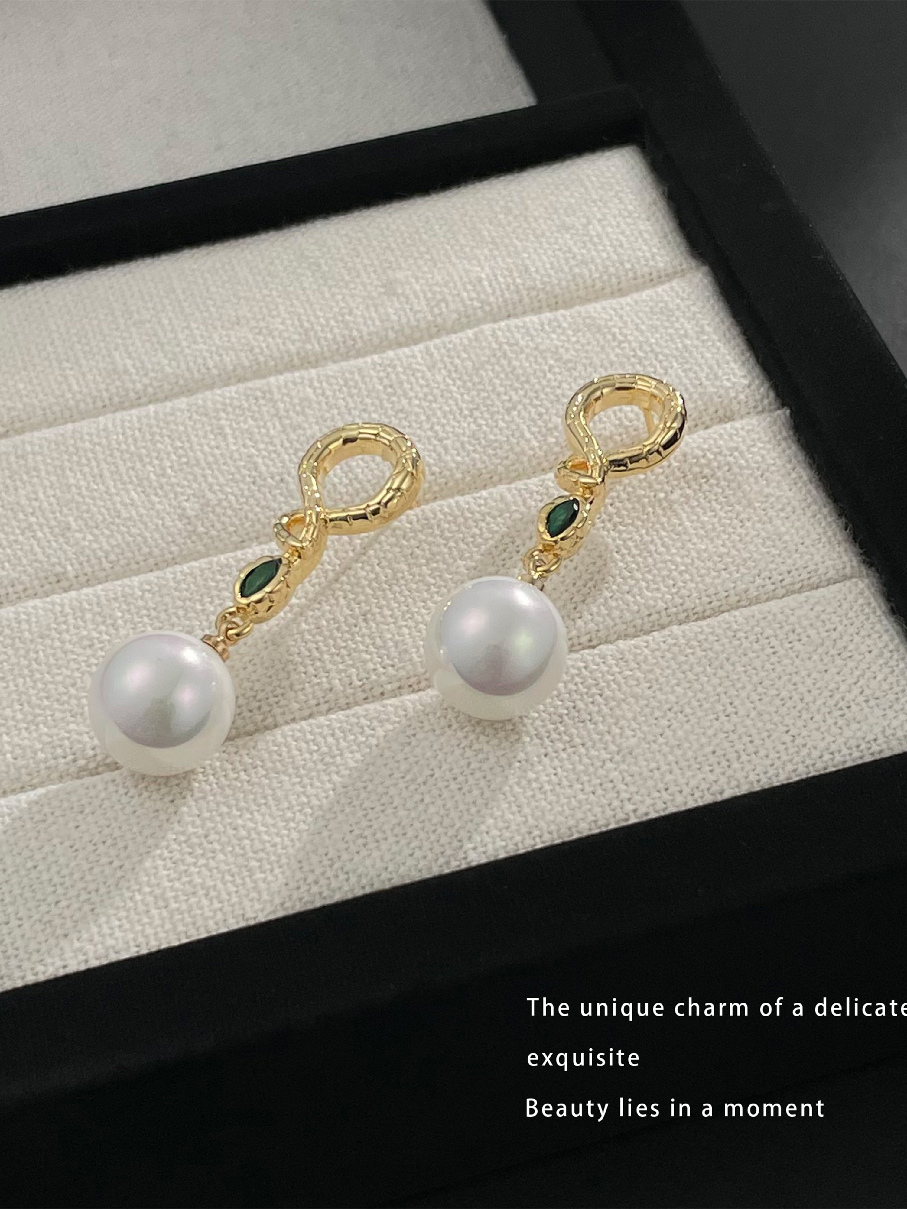 Faux Pearl Dangle Earrings
