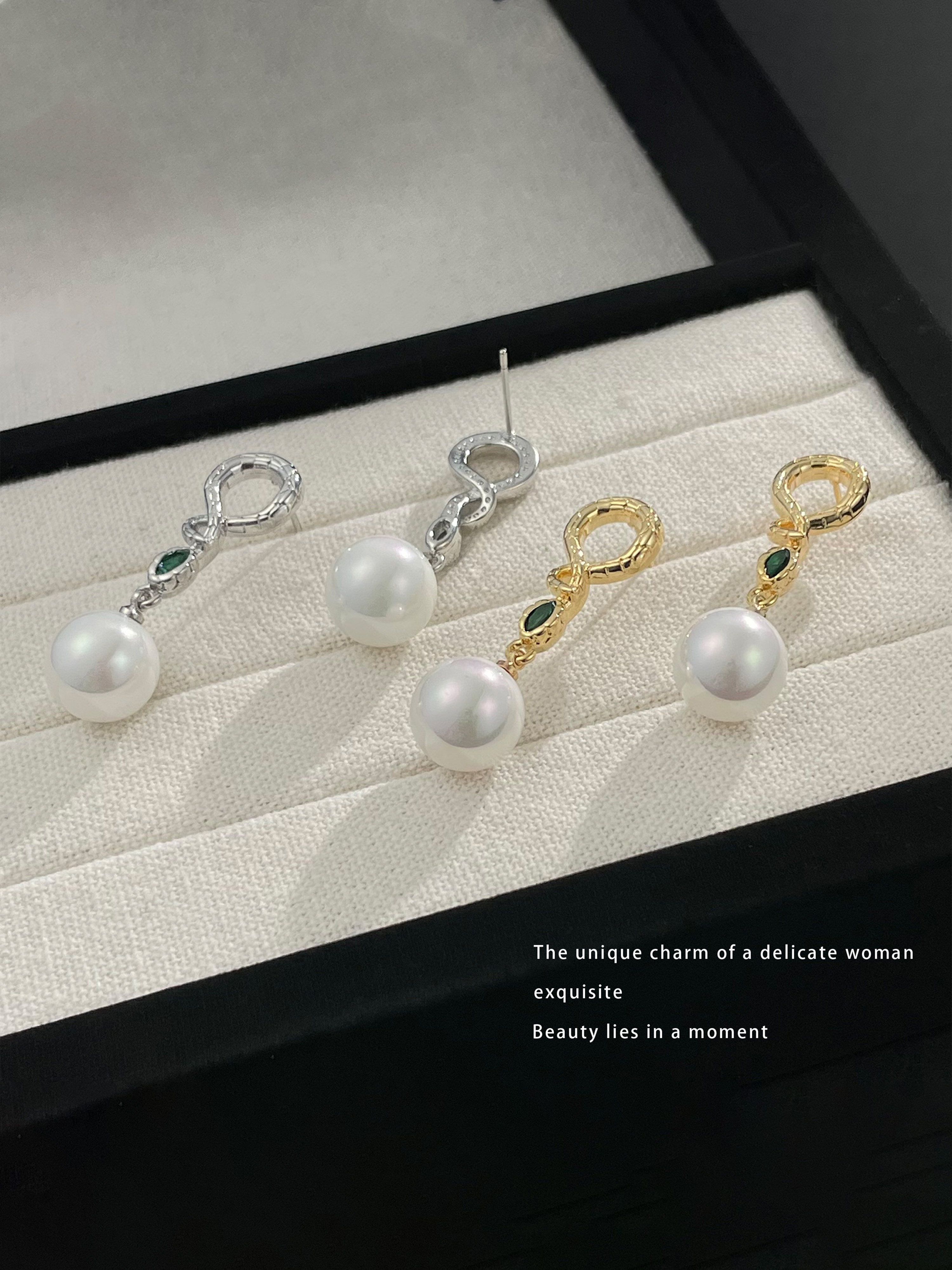Faux Pearl Dangle Earrings