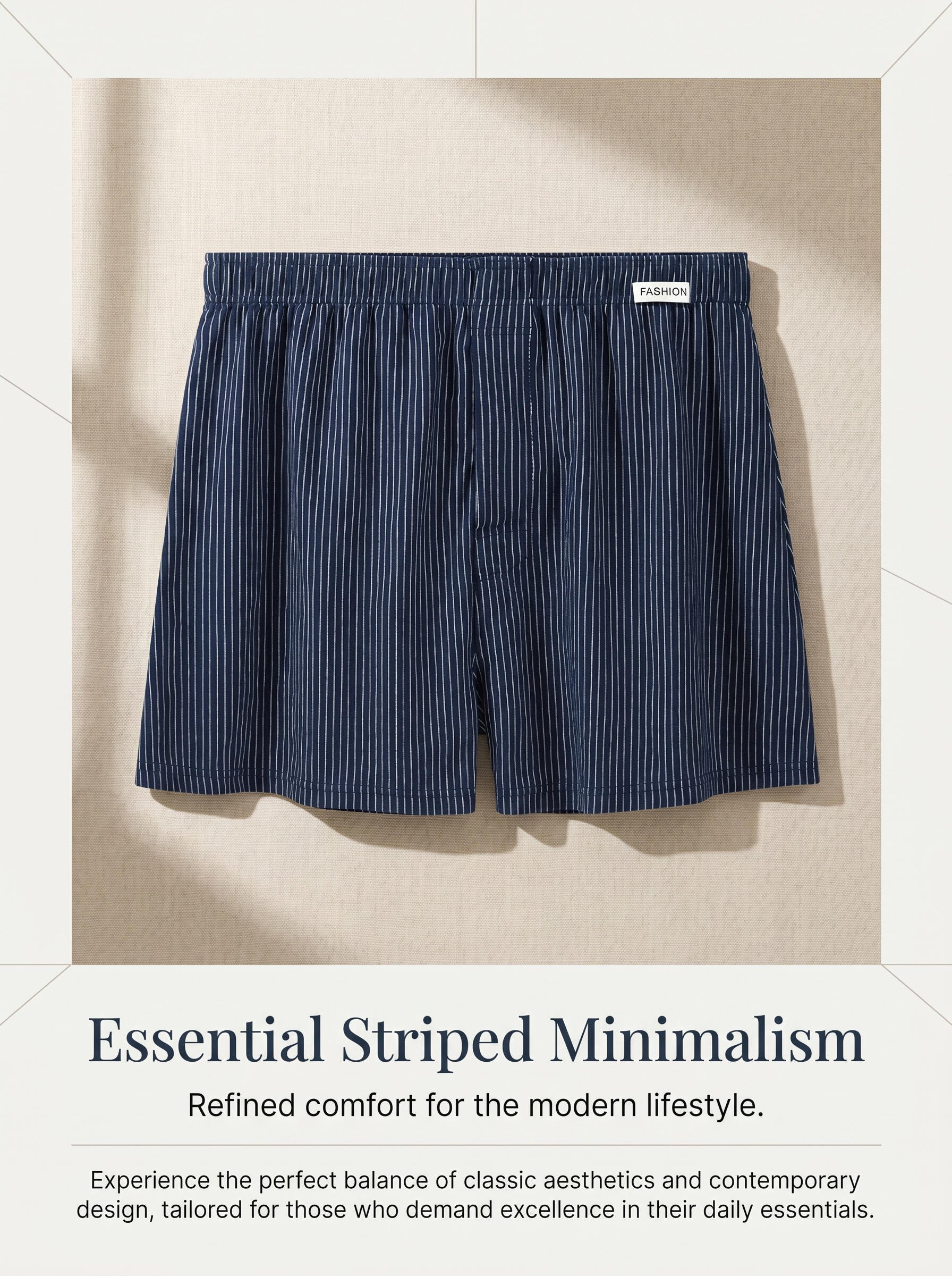 Men Blue Striped Cotton Boxers