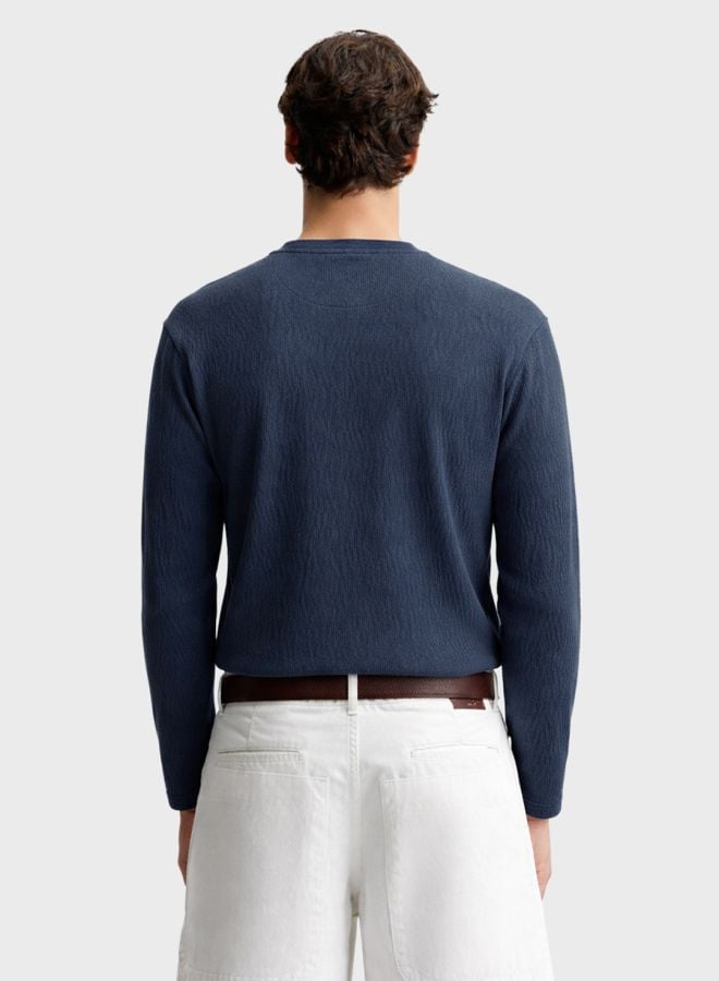 Men Relaxed Fit Textured Crew Neck T-Shirt