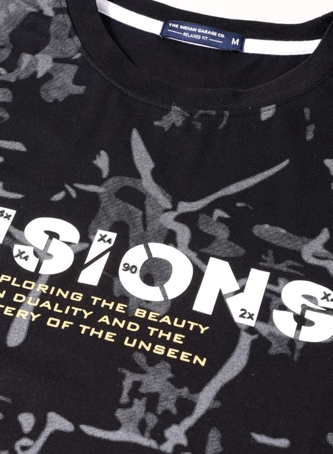 Men Relaxed Fit Printed Crew Neck T-Shirt