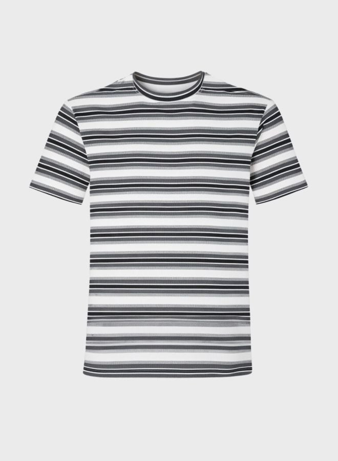 Men Relaxed Fit Striped Crew Neck T-Shirt