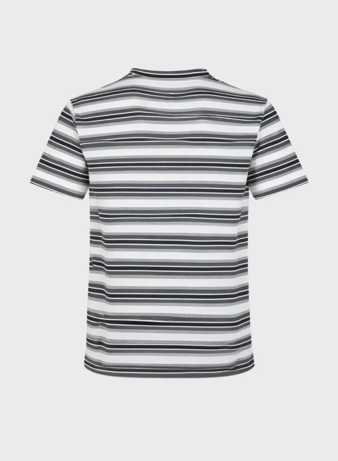 Men Relaxed Fit Striped Crew Neck T-Shirt