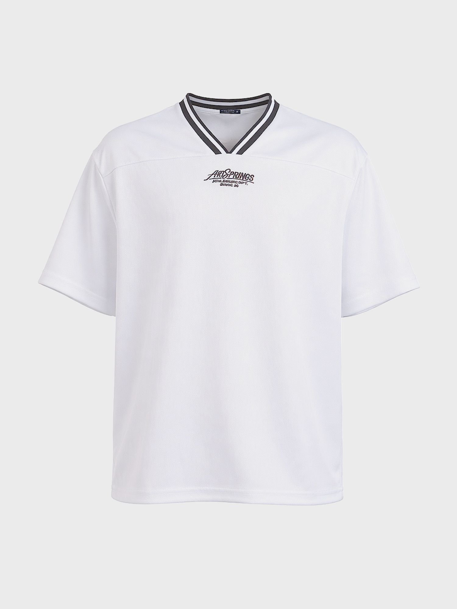 Men Relaxed Fit Embroidered V-Neck T-Shirt