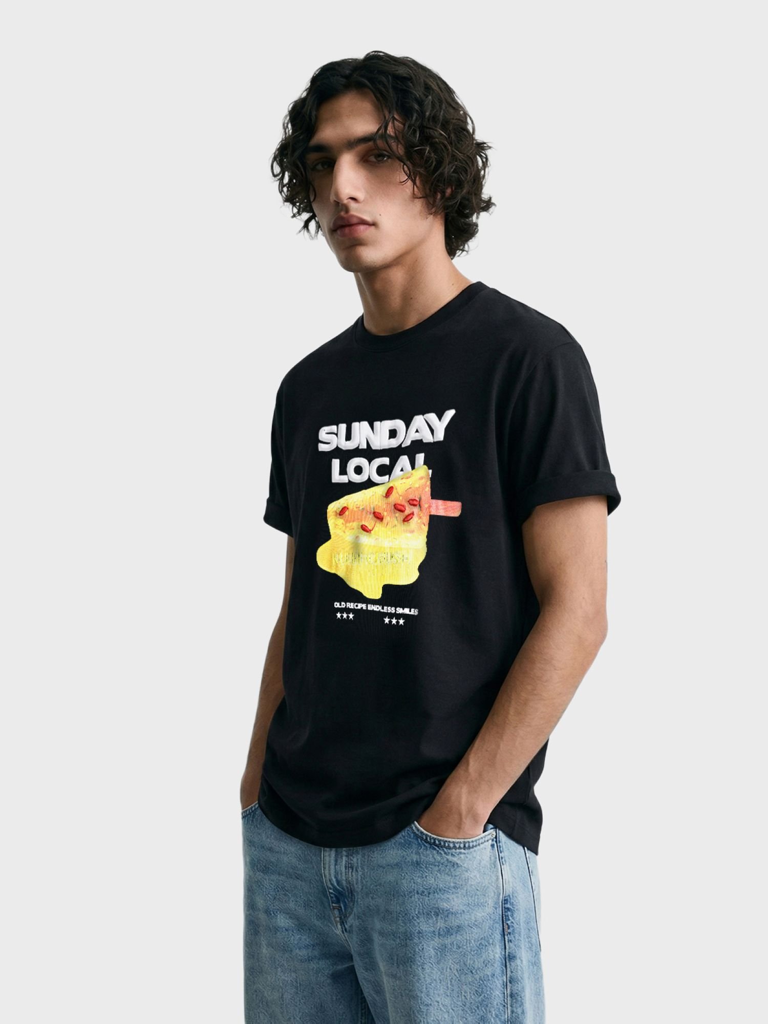 Men Relaxed Fit Graphic Crew Neck T-Shirt