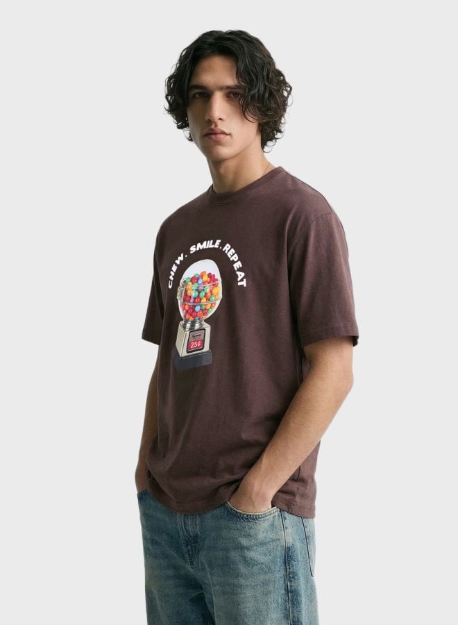 Men Relaxed Fit Graphic Crew Neck T-Shirt