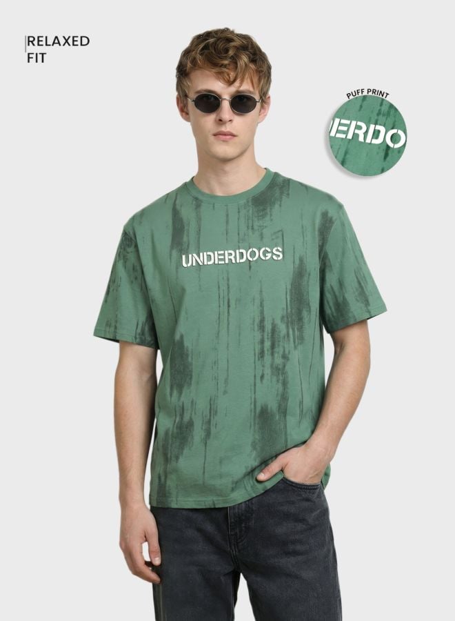 Men Relaxed Fit Printed Crew Neck T-Shirt