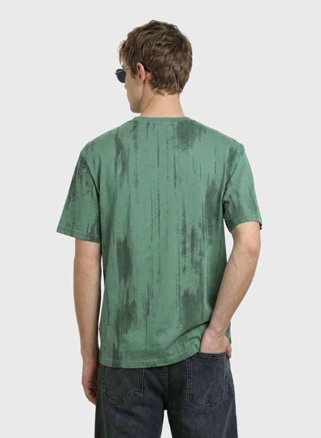 Men Relaxed Fit Printed Crew Neck T-Shirt