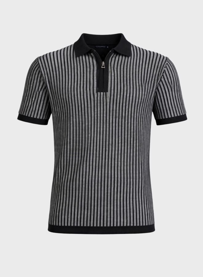 Men Slim Fit Striped Polo T-Shirt