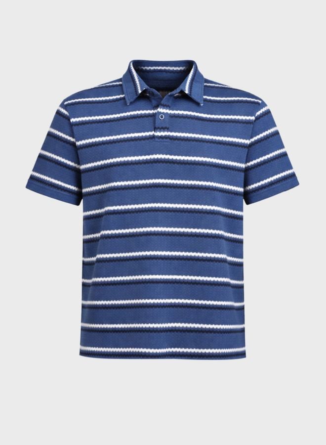 Men Regular Fit Striped Polo T-Shirt