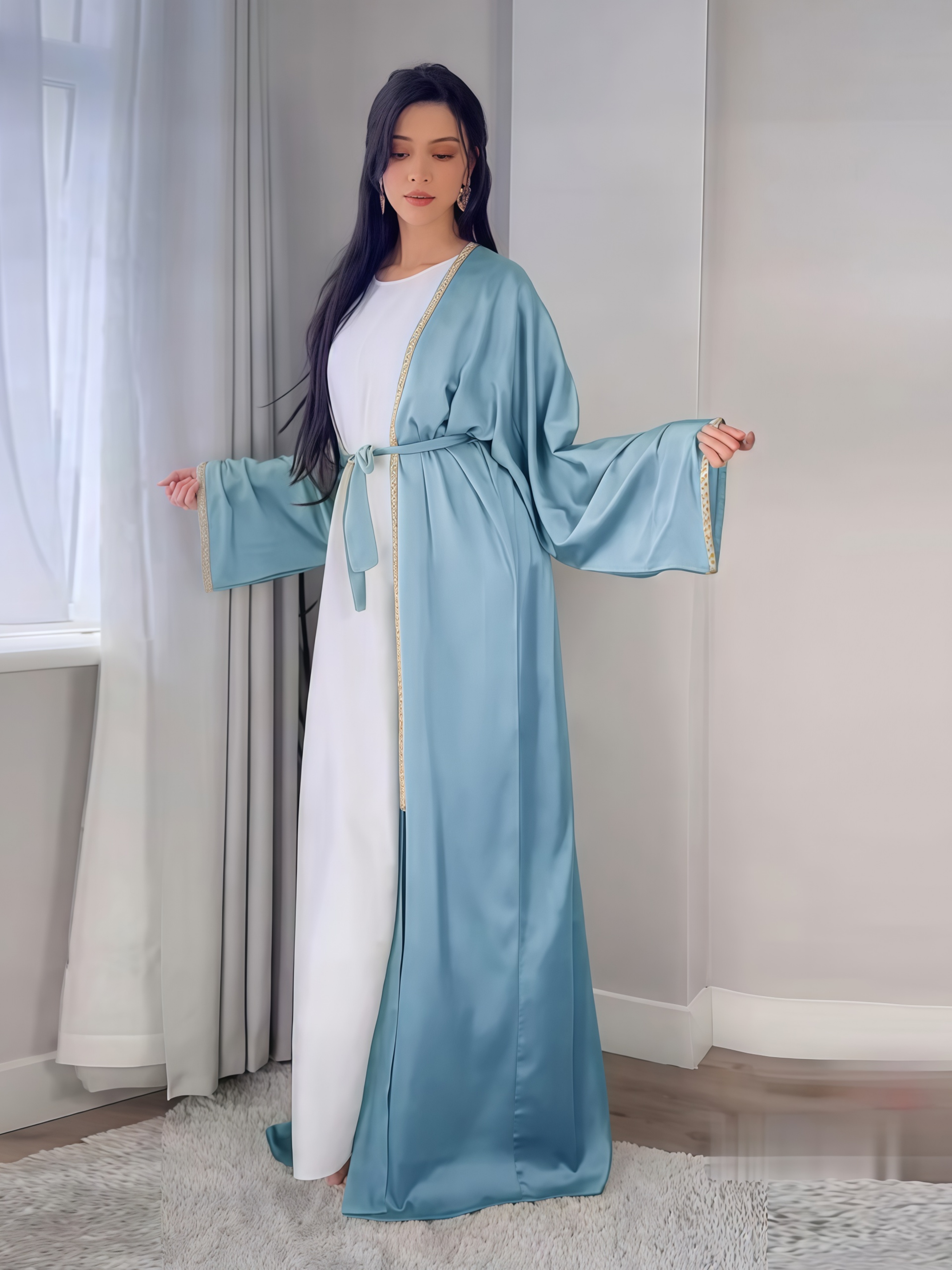 Azure Breeze Plain Abaya