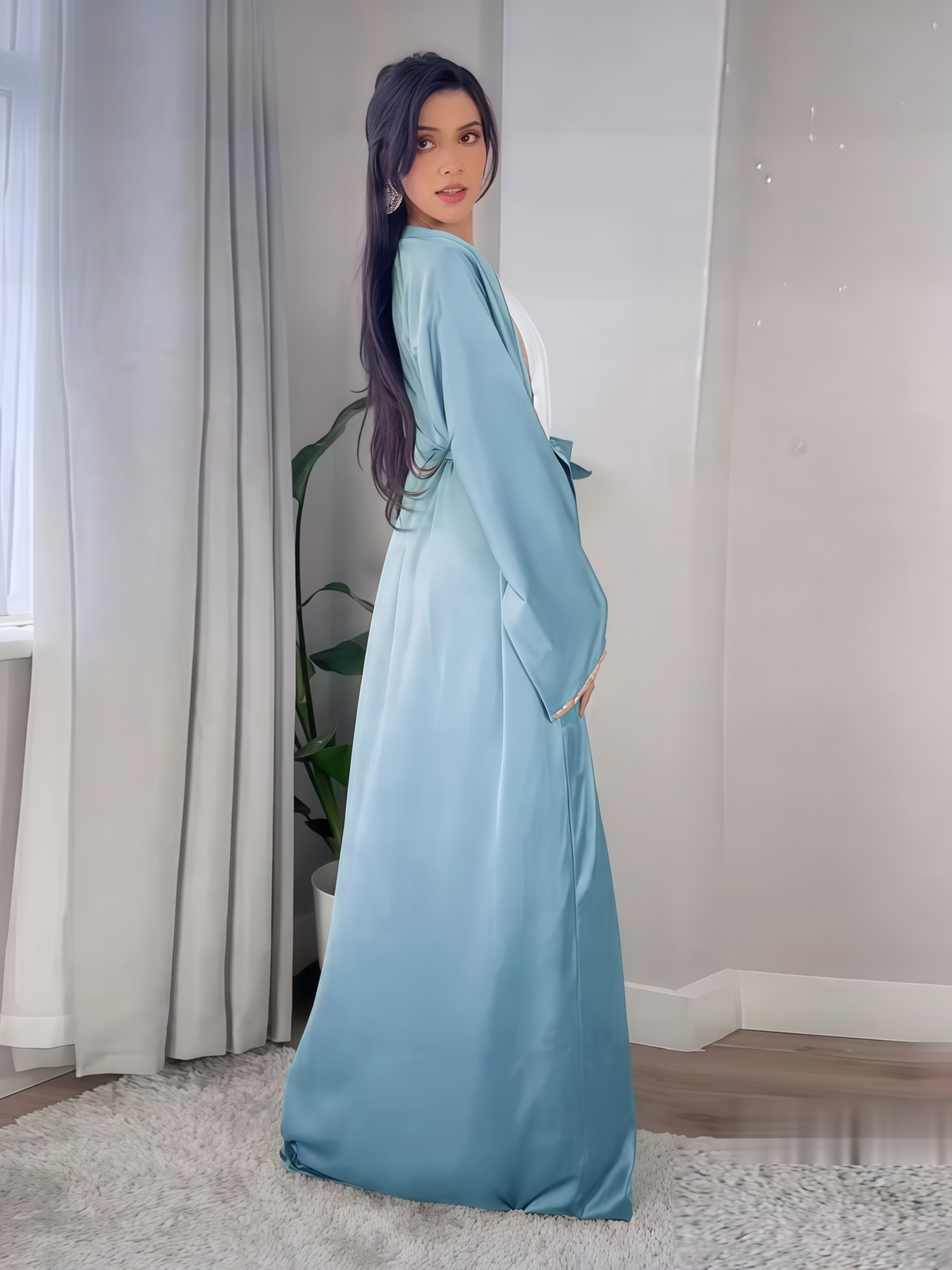 Azure Breeze Plain Abaya