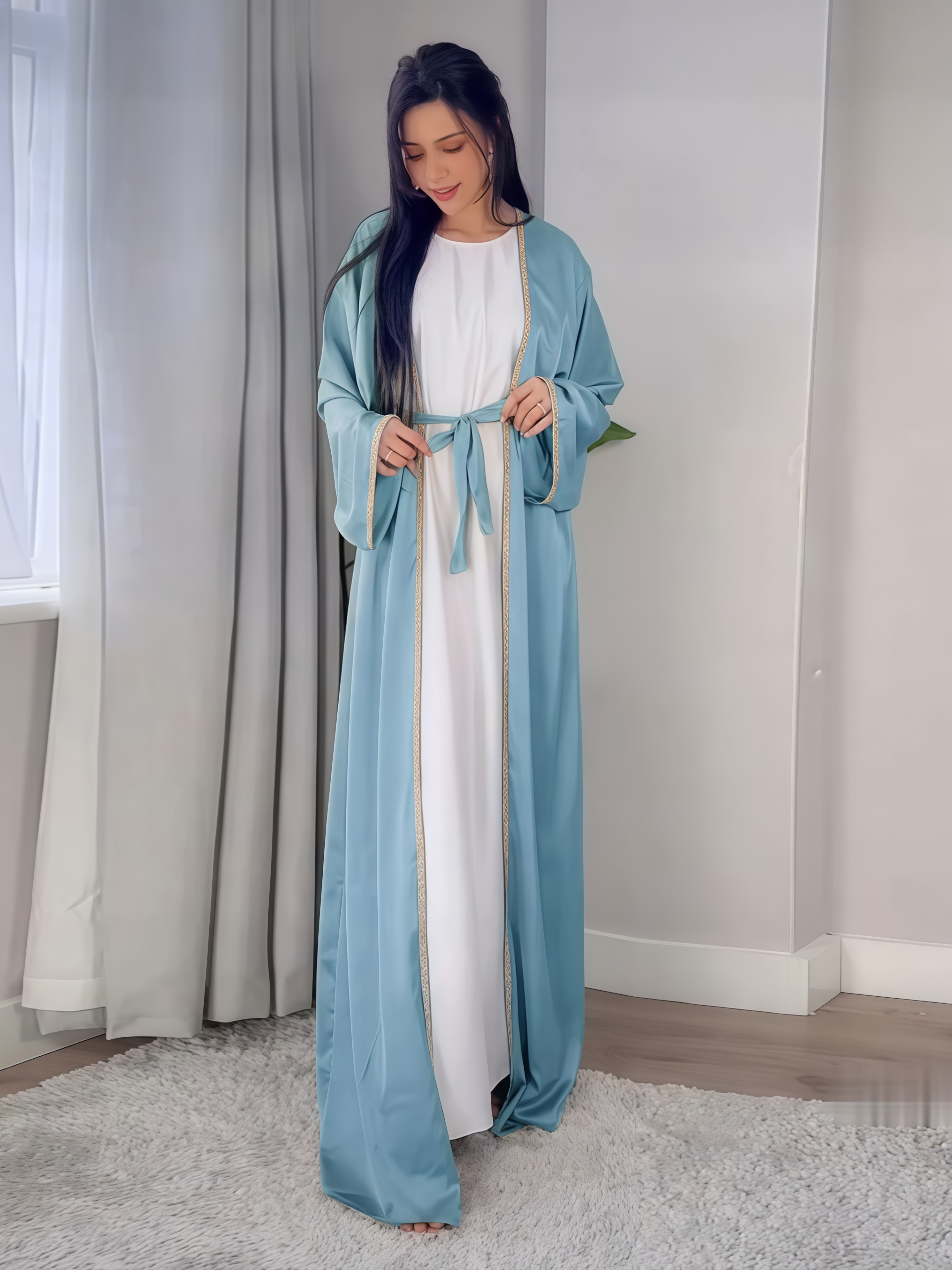 Azure Breeze Plain Abaya