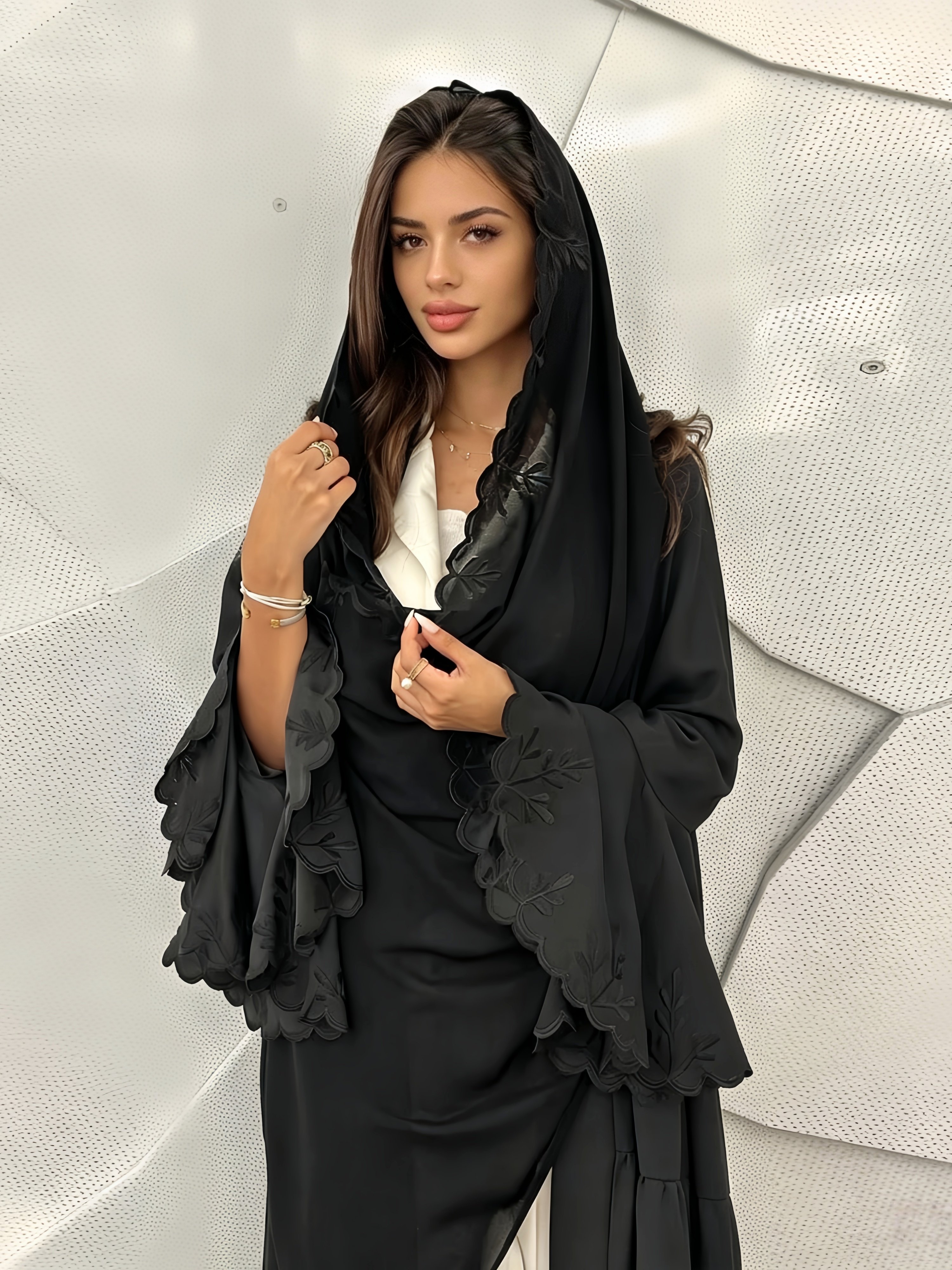 Black Tiered Abaya