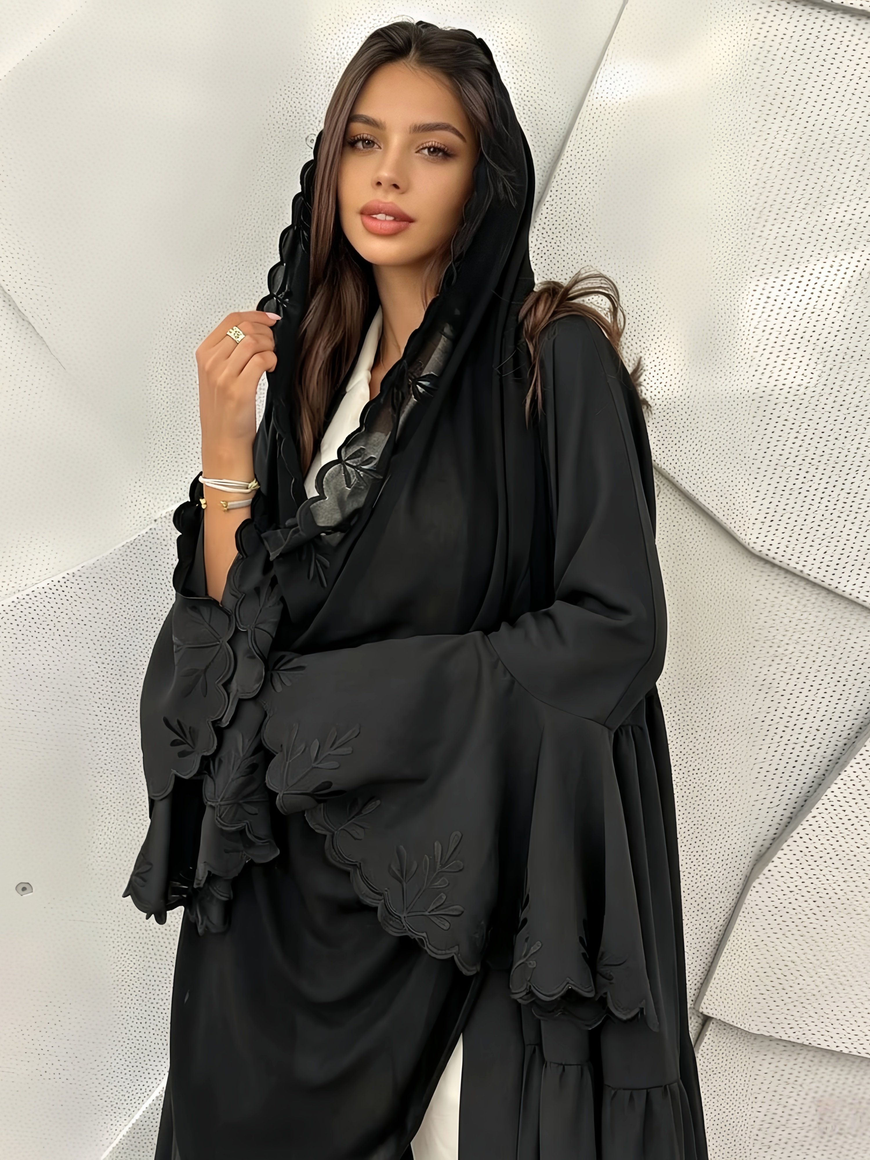 Black Tiered Abaya