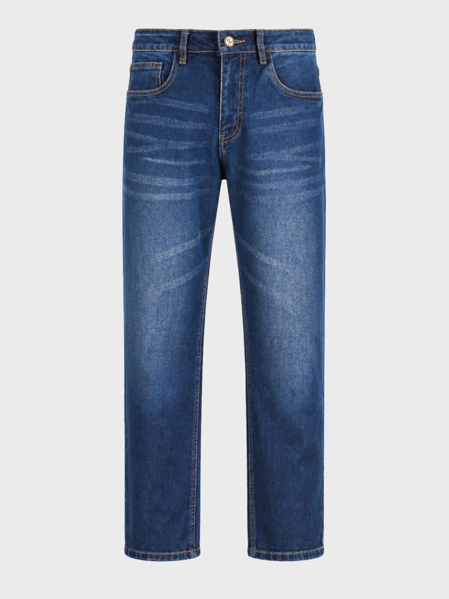 Men Regular Straight Fit Solid Jeans