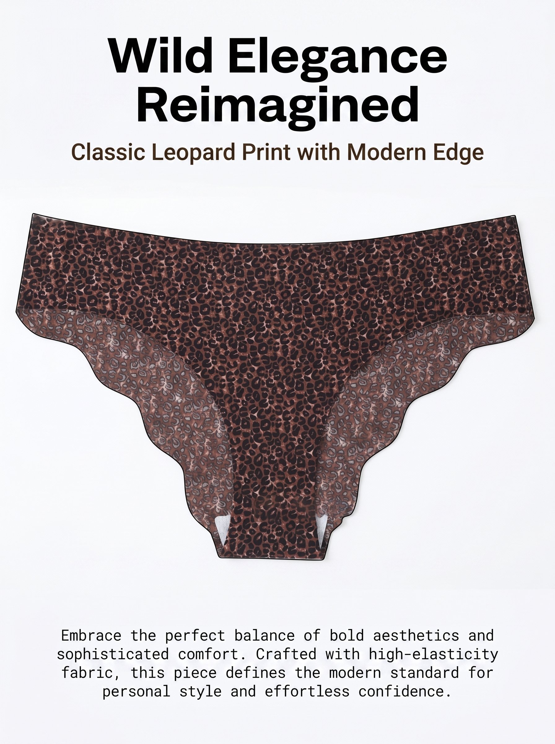 Brown Leopard Print Seamless Brief