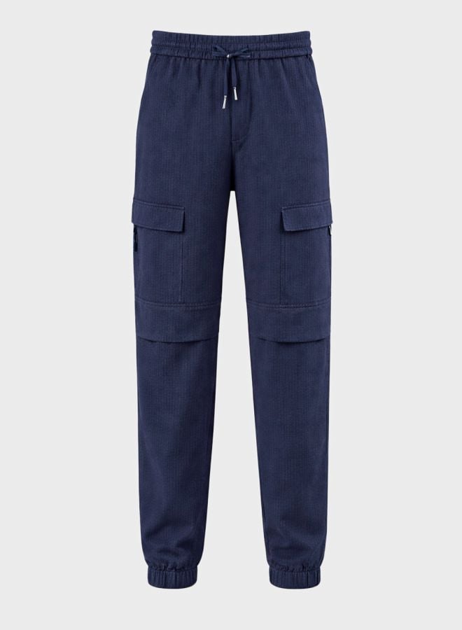 Men Relaxed Fit Solid Mid-Rise Cuffed Joggers