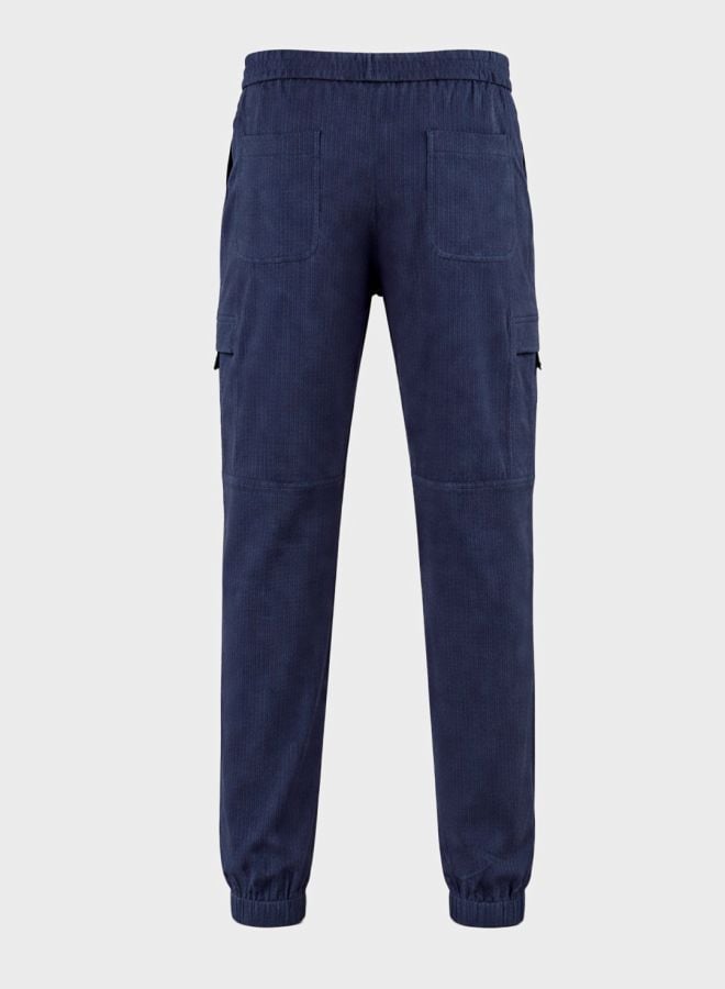 Men Relaxed Fit Solid Mid-Rise Cuffed Joggers
