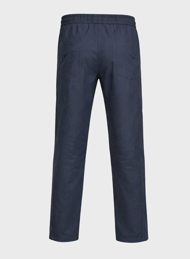 Men Relaxed Fit Solid Mid-Rise Joggers
