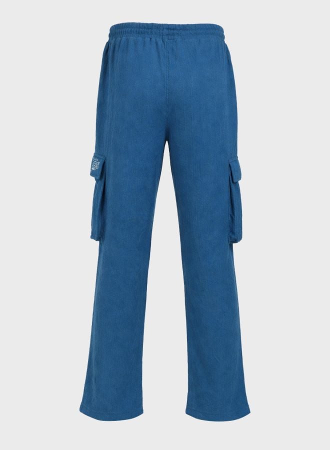 Men Relaxed Fit Self Design Mid-Rise Joggers