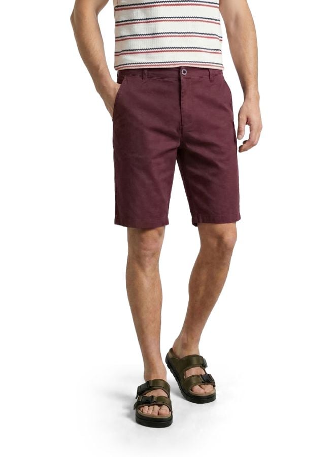 Men Slim Fit Solid Mid-Rise Shorts