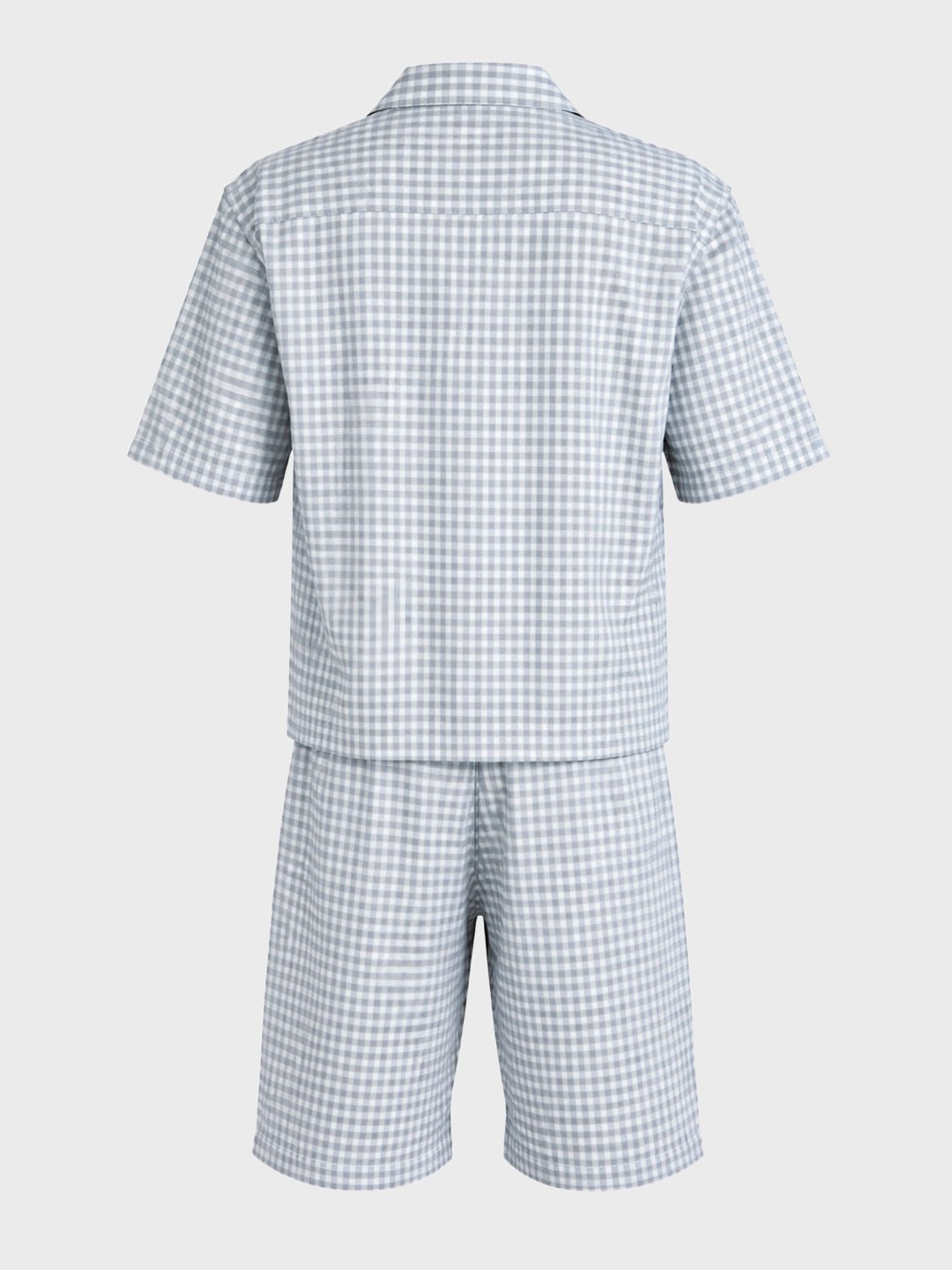 Men Oversized Gingham Shirt and Shorts Co-Ord Set