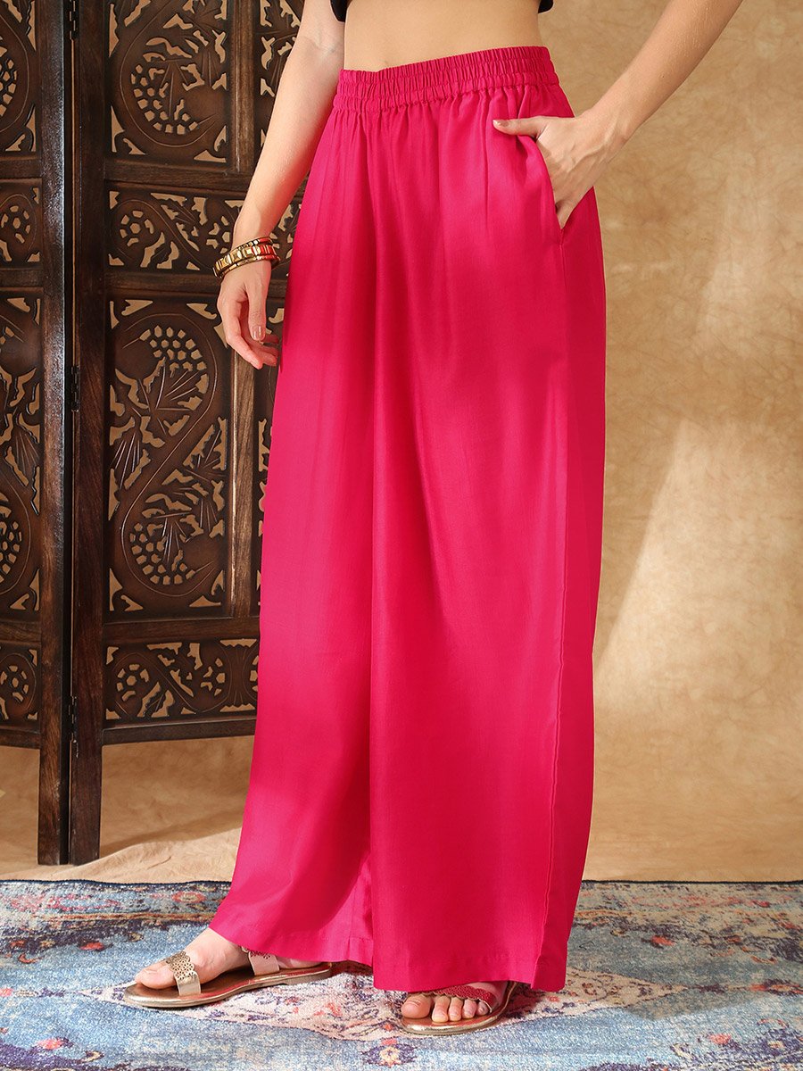 Pink Tunic and Trousers Co-Ord Set with Embroidered Neckline