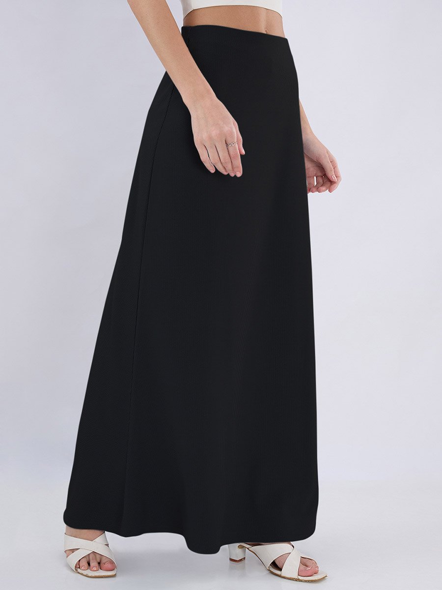 Black Flared Maxi Skirt - Modest